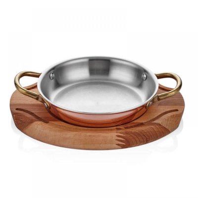 Bakır Yumurta Sahanı+ Nihale, Multi Metal, 20 Cm