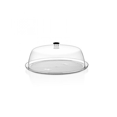 GastroPlast Polikarbonat Yuvarlak Fanus + Yuvarlak Tepsisi, 35 cm, Şeffaf