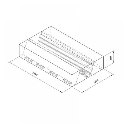 Horecamark Davlumbaz, Orta Tip, Filtreli, Kutu Tip, Çift Cidar, 250x150 cm