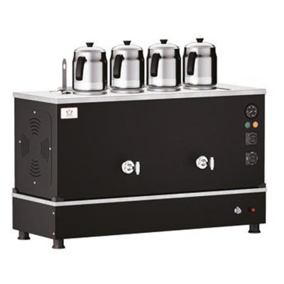 Anka BPK04 Black Pro Kompakt Hibrit Full Otomatik 4 Demlikli Çay Kazanı, 40 L, Elektrikli+Gazlı, Siyah