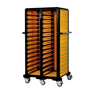 Gastrolley 150 İkili Gastronorm Küvet Taşıma Arabası, 2 Yanı ve Arkası Kapalı, 93x78x174 cm