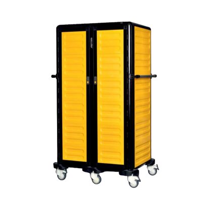 Gastrolley 150 İkili Gn Küvet Taşıma Arabası, 2 Yanı ve Arkası Kapalı, Kapılı, 93x78x174 cm