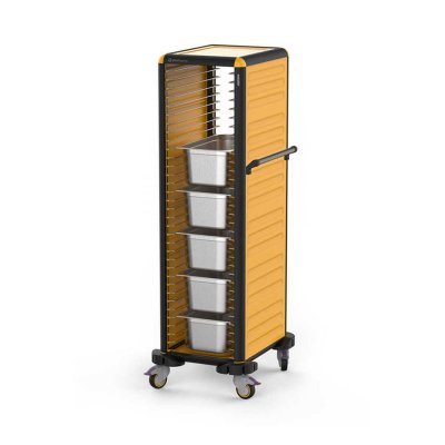 Gastrolley 150 Tekli Gastronorm Küvet Taşıma Arabası, 2 Yanı Kapalı, 53x71x174 cm