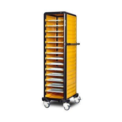 Gastrolley 150 Tekli Self Servis Arabası, 2 Yanı Kapalı, 59x71x174 cm