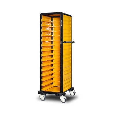 Gastrolley 150 Tekli Servis Tepsi Arabası, 2 Yanı ve Arkası Kapalı, 57x71x174 cm