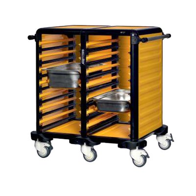 Gastrolley 75 İkili Gastronorm Küvet Taşıma Arabası, 2 Yanı ve Arkası Kapalı, 93x78x99 cm
