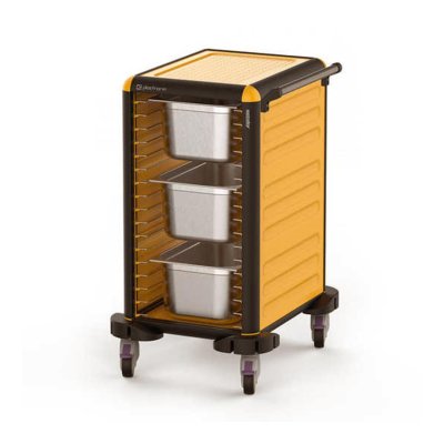 Gastrolley 75 Tekli Gastronorm Küvet Taşıma Arabası, 2 Yanı Kapalı, 53x71x99 cm