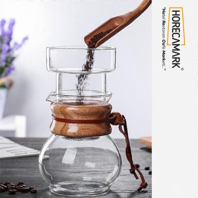 Horecamark Cam Soğuk Demleme Kahve Seti Buz Damlatmalı Kahve Potu Elle Demleme Kahve Potu 400ml