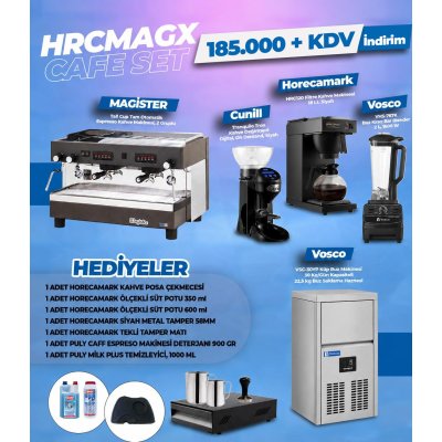 Horecamark HRCMAGX Cafe Set - Magister ES100 TC Tam Otomatik Espresso Makinesi Seti