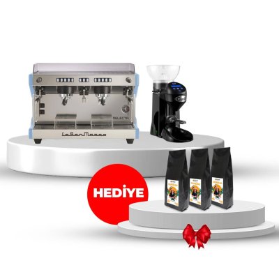 Horecamark La San Marco Set, La San Marco Delecta Tam Otomatik Espresso Kahve Makinesi, Cunill Tranquilo Tron Kahve Değirmeni, 3 Kg Horecamark Espresso Çekirdek Kahve