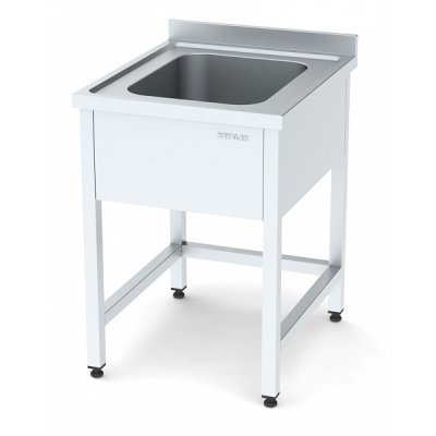 Horecamark Tek Evyeli Sırtlı Çalışma Tezgahı 600 x 600 mm