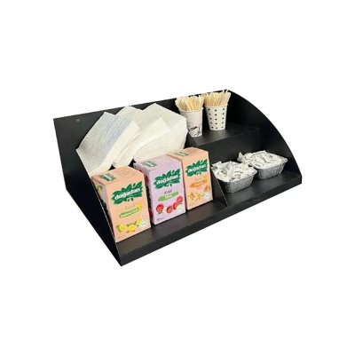 Horecamark Tezgah Önü Düzenleyici Statik Siyah Boyalı Çelik Kasa Önü Organizer 50 cm