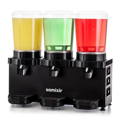 Samixir MMM30.AB Panaromik Triple Soğuk İçecek Dispenseri, 10 L+10 L+10 L, Siyah