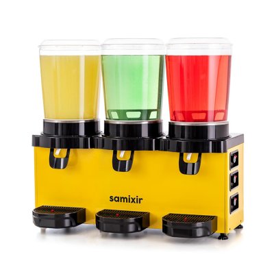 Samixir MMM30.AY Panaromik Triple Soğuk İçecek Dispenseri, 10 L+10 L+10 L, Sarı