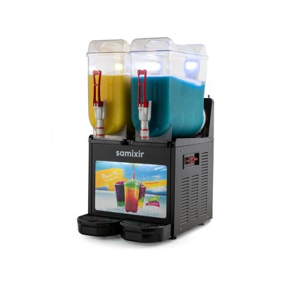 Samixir SLUSH24.BA Twin Allure Ice Slush Granita Milkshake ve Soğuk Meyve Suyu Dispenseri, 12+12 L, Siyah