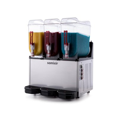 Samixir SLUSH36.I Triple Ice Slush Granita Milkshake ve Soğuk Meyve Suyu Dispenseri, 12+12+12 L, Inox