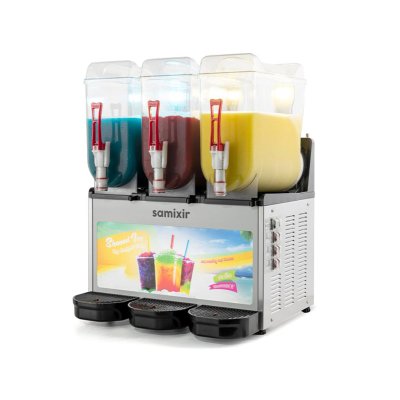 Samixir SLUSH36.IA  Triple Allure  Ice Slush Granita Milkshake ve Soğuk Meyve Suyu Dispenseri, 12+12+12 L, Inox