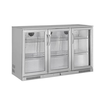 Senox SBC-350 Bar Arkası Şişe Soğutucu Dolap, 3 Kapılı, 338 L, Krom